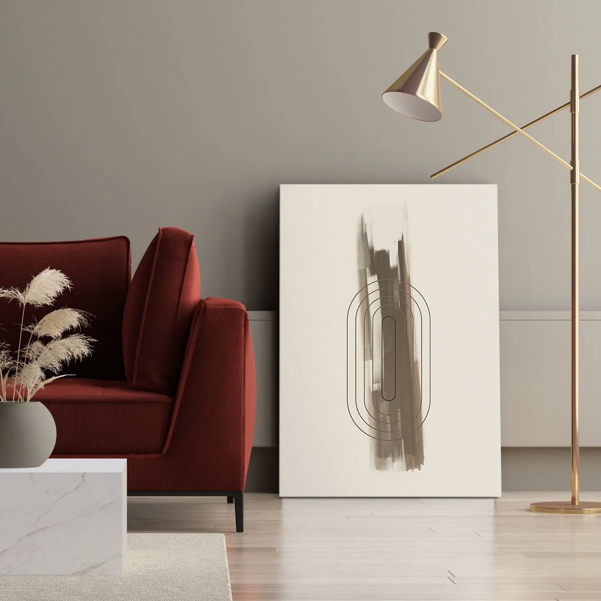 Canvastavla - Bild på duk - Grå blåst - 55x100 cm