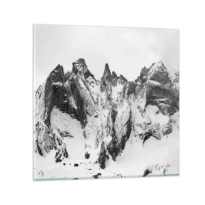 Glastavla - Bild på glas - Granitfarlig bergsrygg - 50x50 cm
