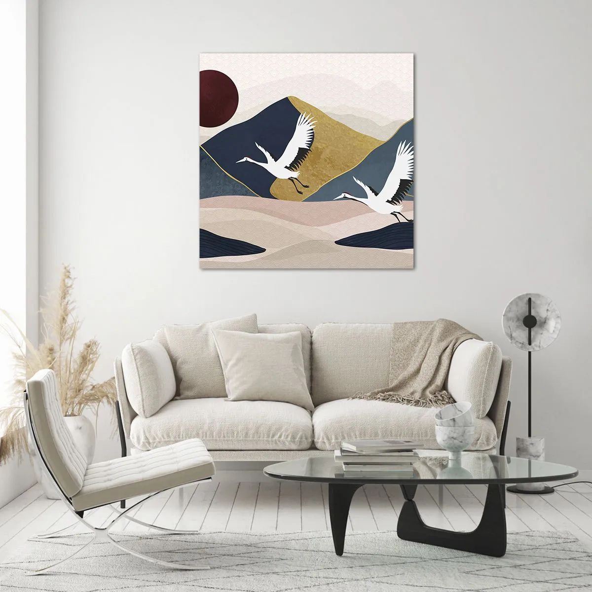 Glastavla - Bild på glas - Nästa dag FLUGIT iväg - 70x70 cm