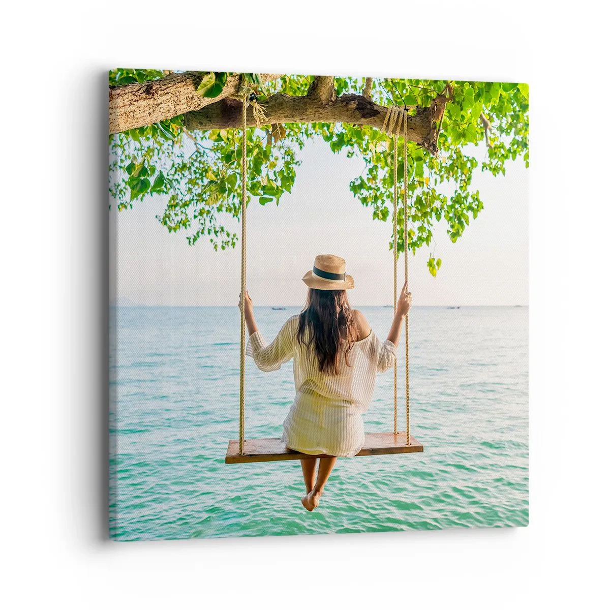 Canvastavla - Bild på duk - Livet är vackert - 40x40 cm