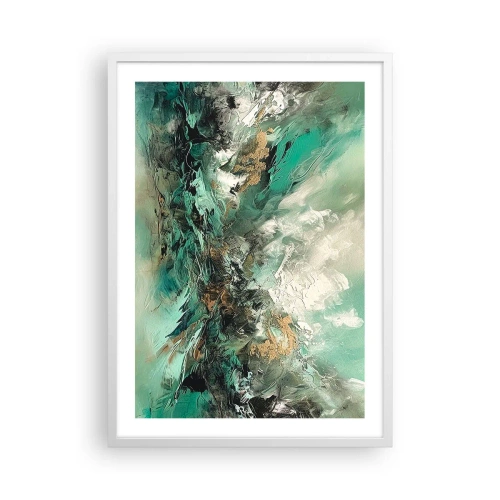 Affisch i vit ram - Smaragdsvart bränna - 50x70 cm