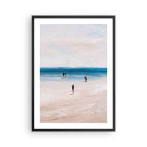 Affisch i svart ram - Minimalistisk strandscen - 50x70cm - Ett naturligt behov - Modern väggdekoration för vardagsrum och sovrum ARTTOR