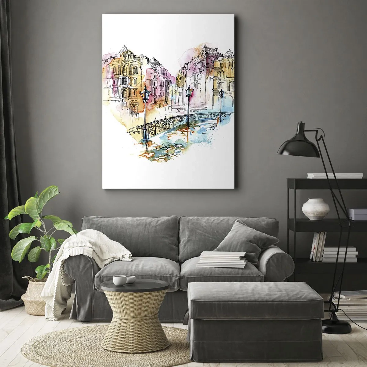 Canvastavla - Bild på duk - Stadens hjärta - 70x100 cm