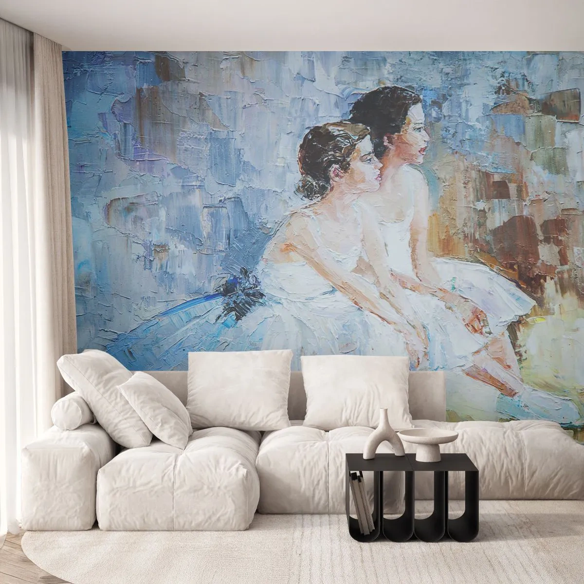 Självhäftande Fototapet Deluxe Sticker - Unga svanars vilopaus - Ballerina, Dansa, Balett - 300x210 cm