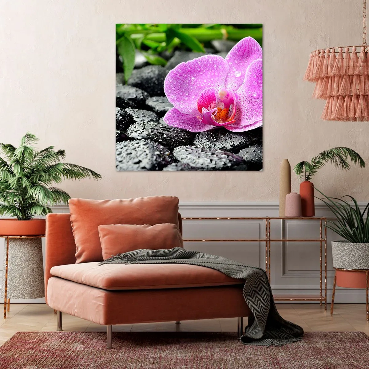 Canvastavla - Bild på duk - Som öppet hjärta - 70x70 cm