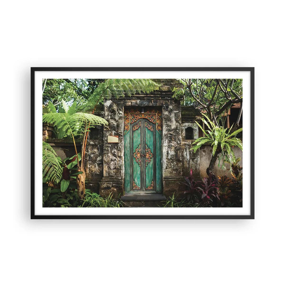 Affisch i svart ram - Dörren till exotiska världen - 91x61 cm