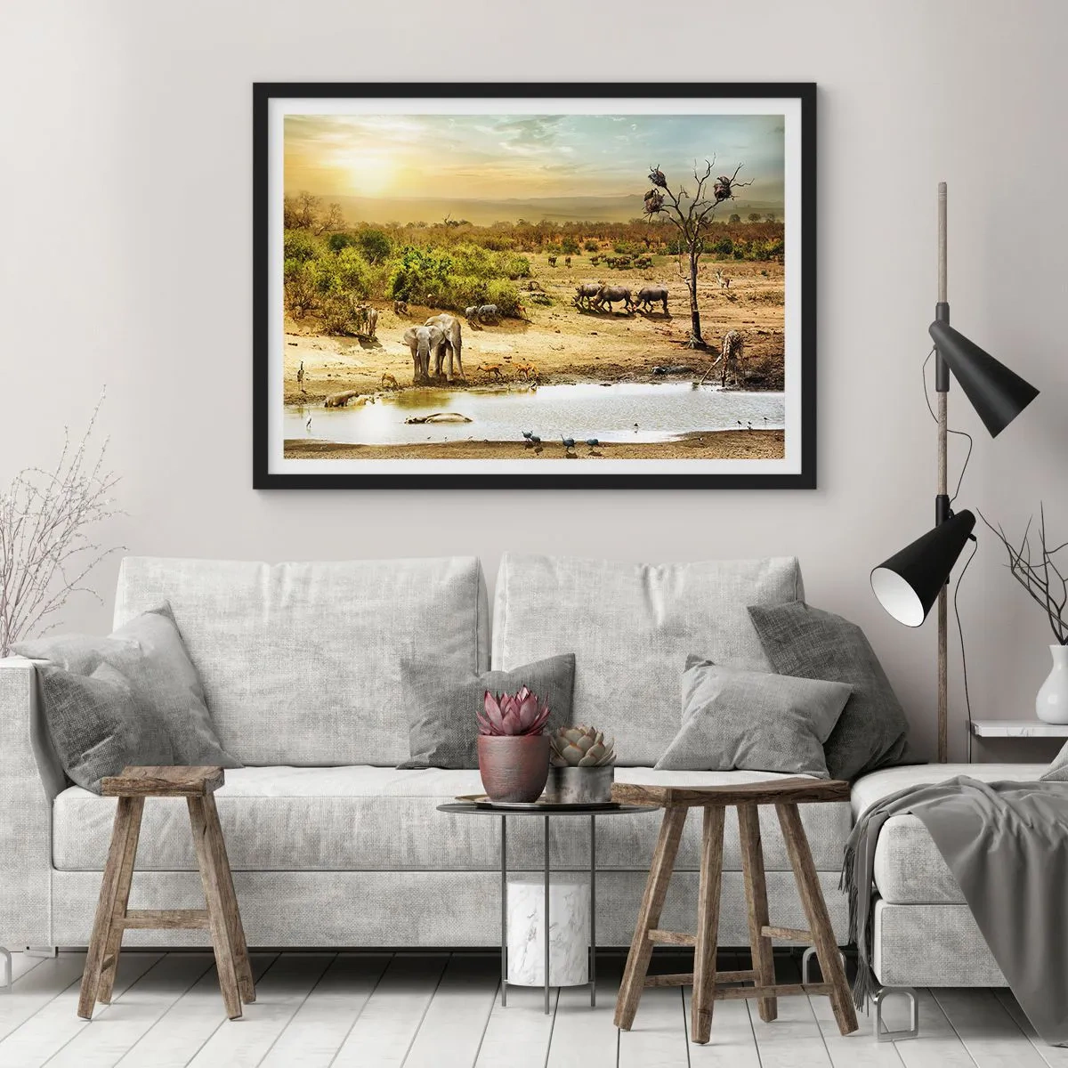 Affisch i svart ram - "Det mynnade en flod från Eden…" - 70x50 cm