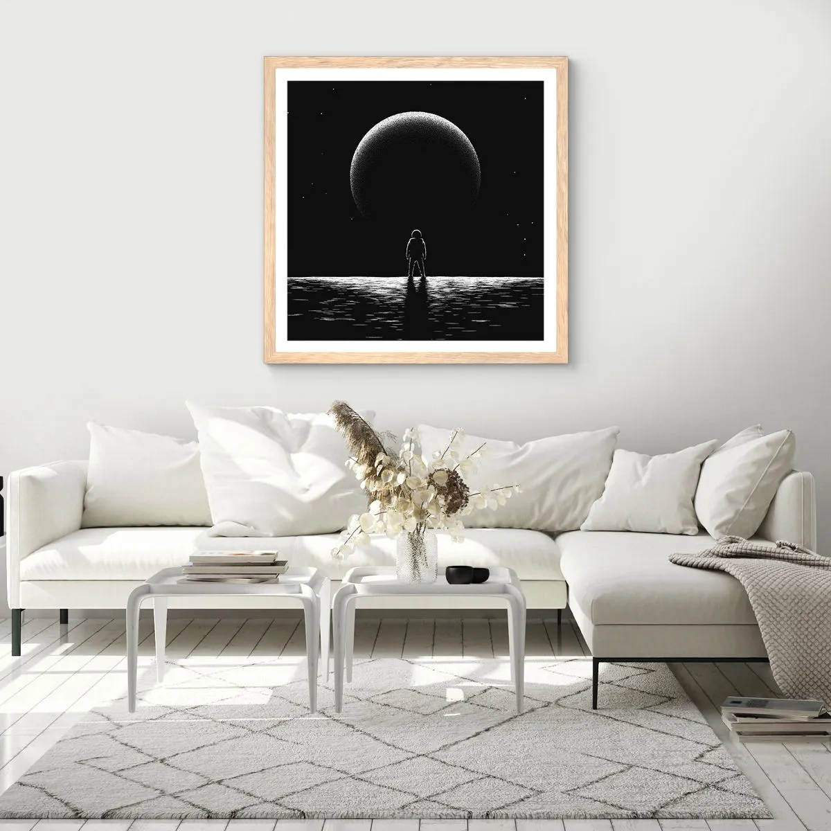 Affisch i ram av ljusek - Ansikte mot ansikte - 40x40 cm