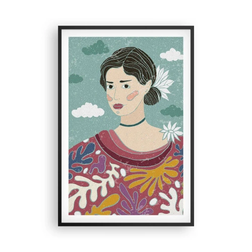 Affisch i svart ram - Med melankoli i blicken - 61x91 cm