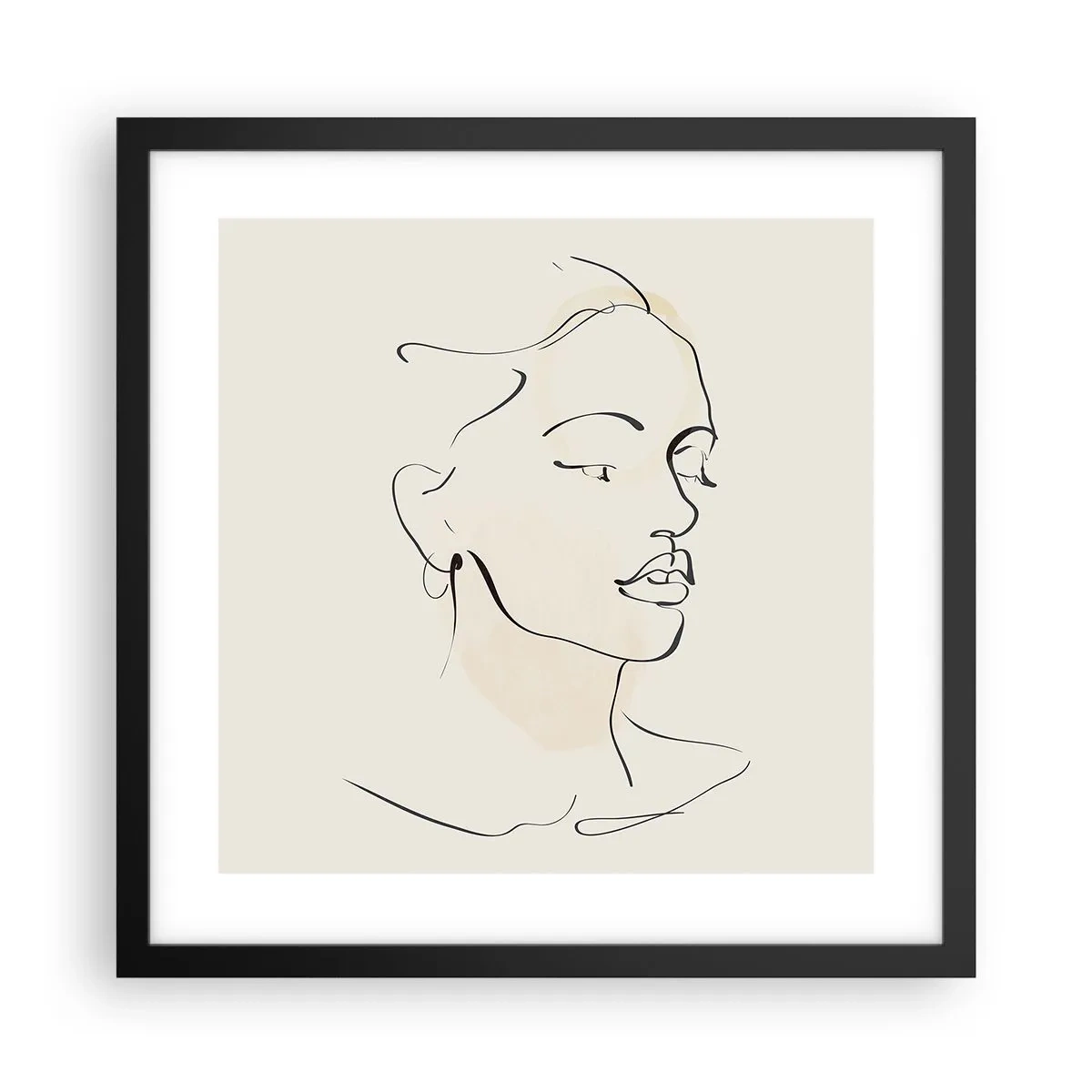 Affisch i svart ram - Säkra drag - 40x40 cm