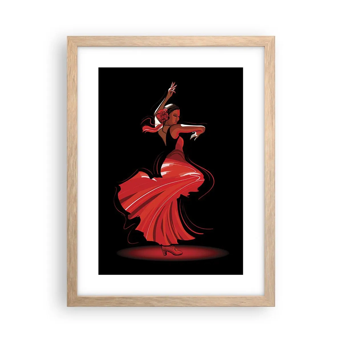 Affisch i ram av ljusek - Flamencos brinnande anda - 30x40 cm