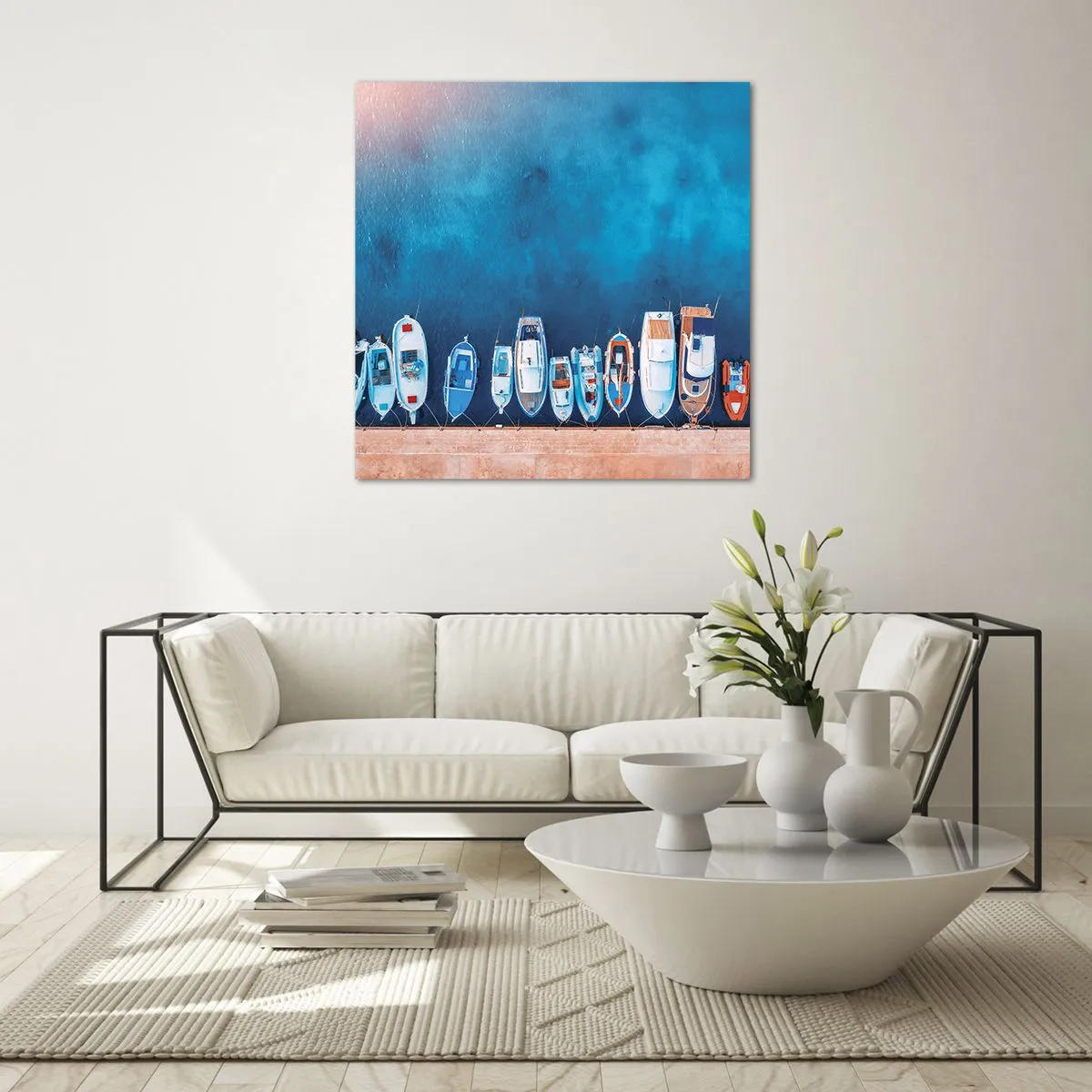Glastavla - Bild på glas - I en rad - 50x50 cm