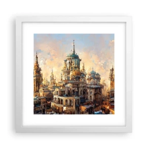 Affisch i vit ram - Städernas stad - 30x30 cm