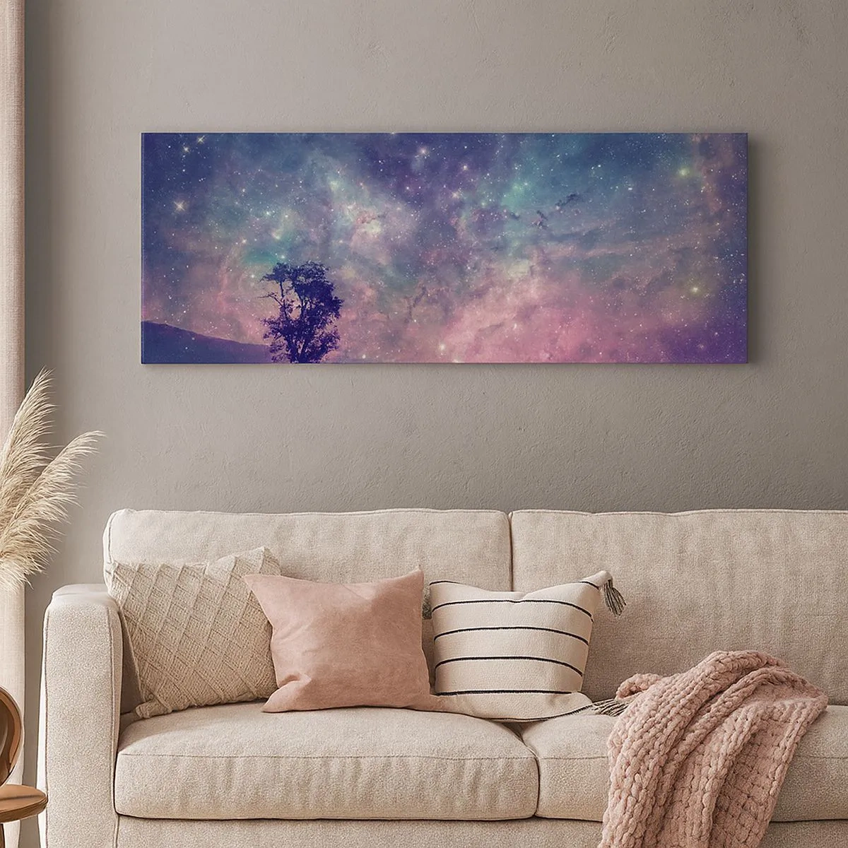 Canvastavla - Bild på duk - Under magisk himmel - 100x40 cm