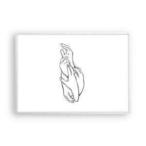Affisch i vit ram - Hand i hand - 100x70 cm