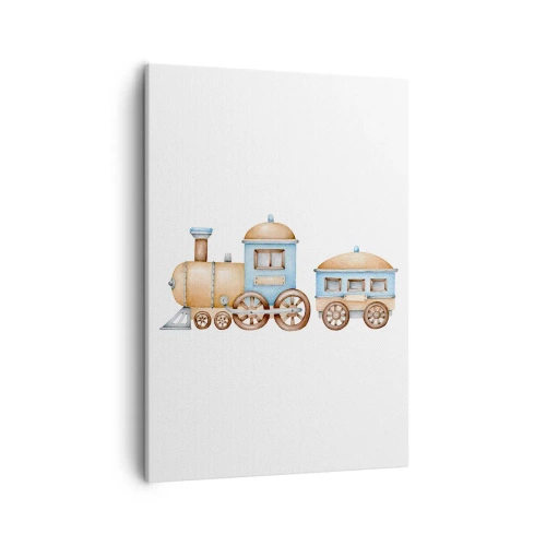 Canvastavla - Bild på duk - Stående vid stationen... - 50x70 cm