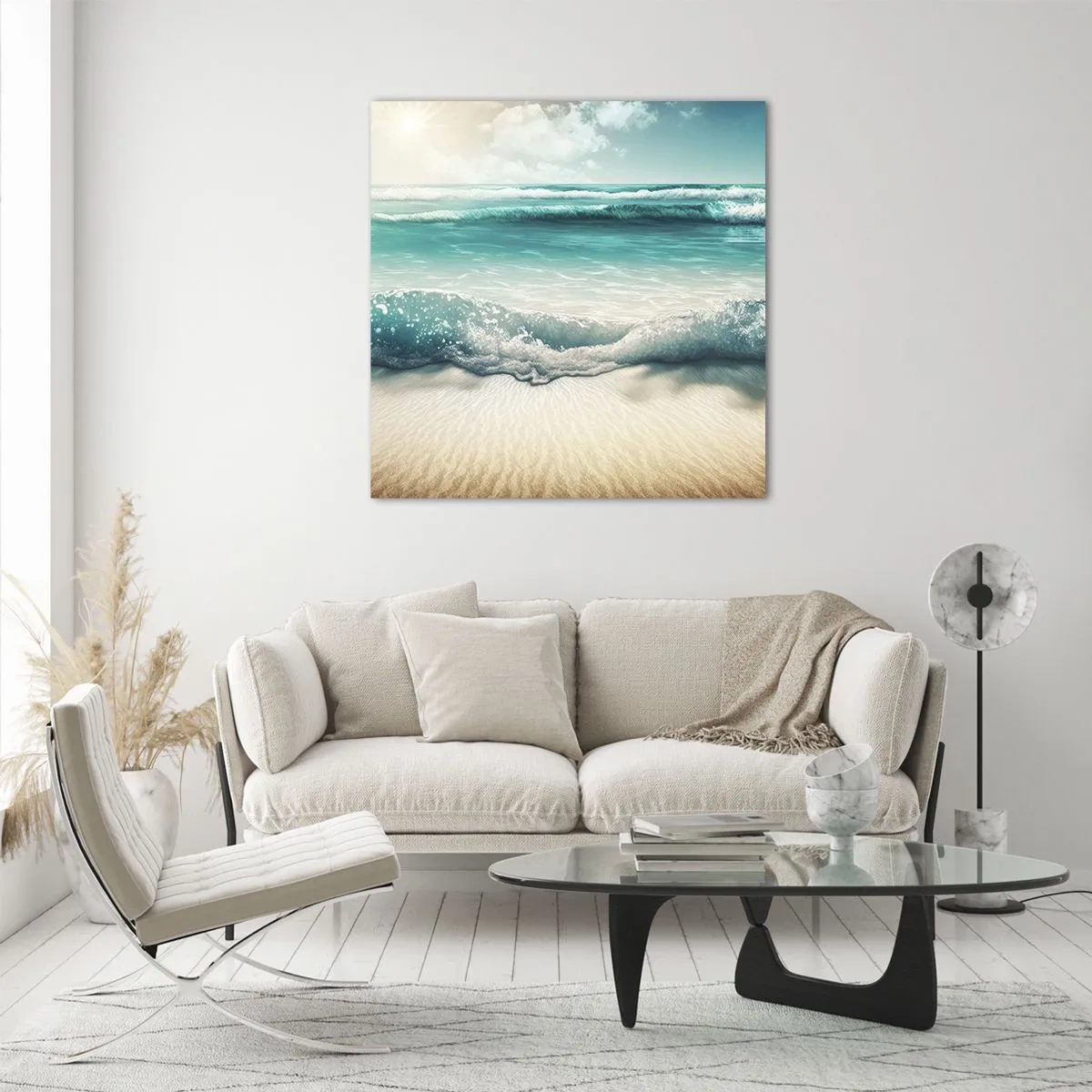 Glastavla - Bild på glas - Lugnet i havet - 30x30 cm