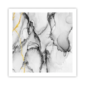 Affisch - Komposition med guldmotiv - 60x60 cm