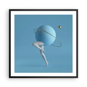 Affisch i svart ram - Och planeterna blir galna - 60x60 cm