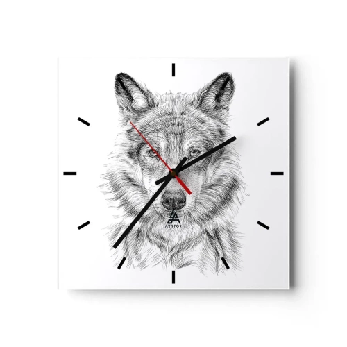 Väggklocka - Klocka på glas - En född ledare - 30x30 cm