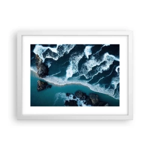 Affisch i vit ram - Insvept i vågorna - 40x30 cm