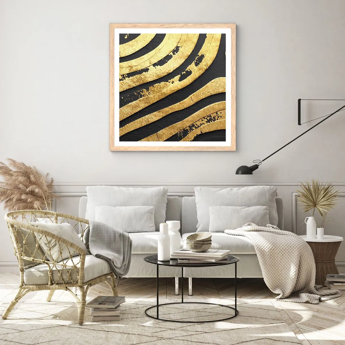 Affisch i ram av ljusek - Allt flyter - 40x40 cm