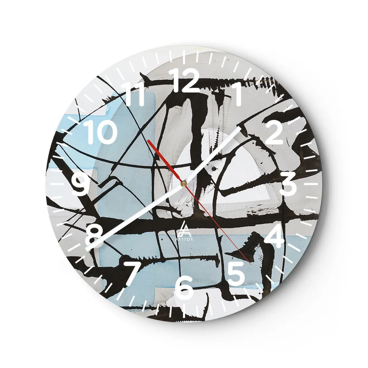 Väggklocka - Klocka på glas - Blått trots allt - 40x40 cm
