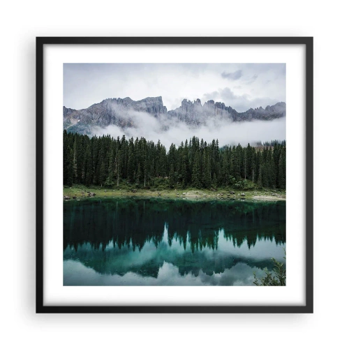 Affisch i svart ram - Tyst, tyst, väck inte sovande vatten... - 50x50 cm