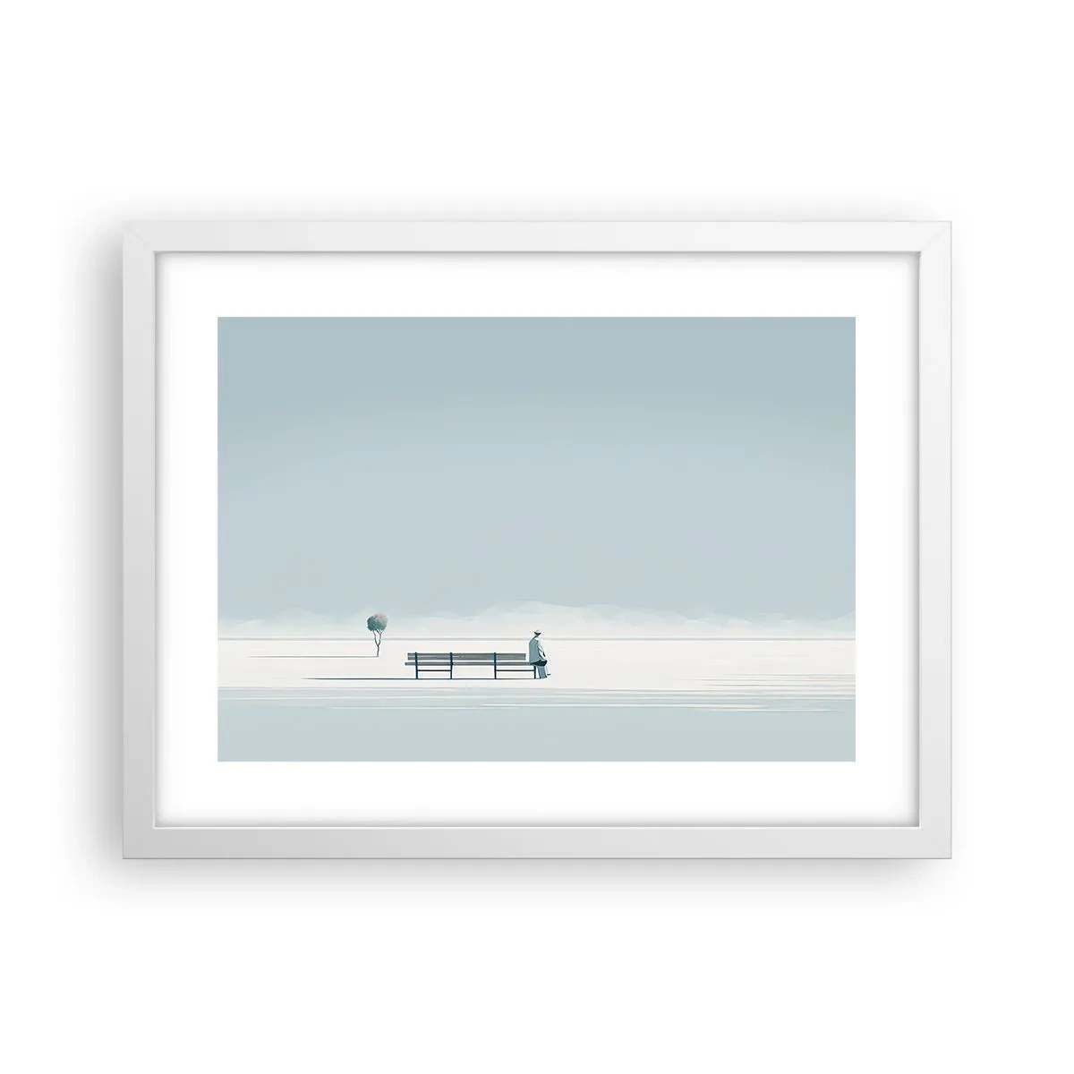 Affisch i vit ram - Ja, jag väntar. - 40x30 cm