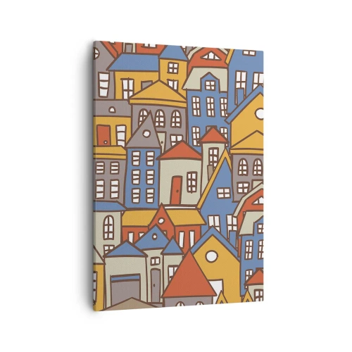 Canvastavla - Bild på duk - Hus bakom hus - 50x70 cm