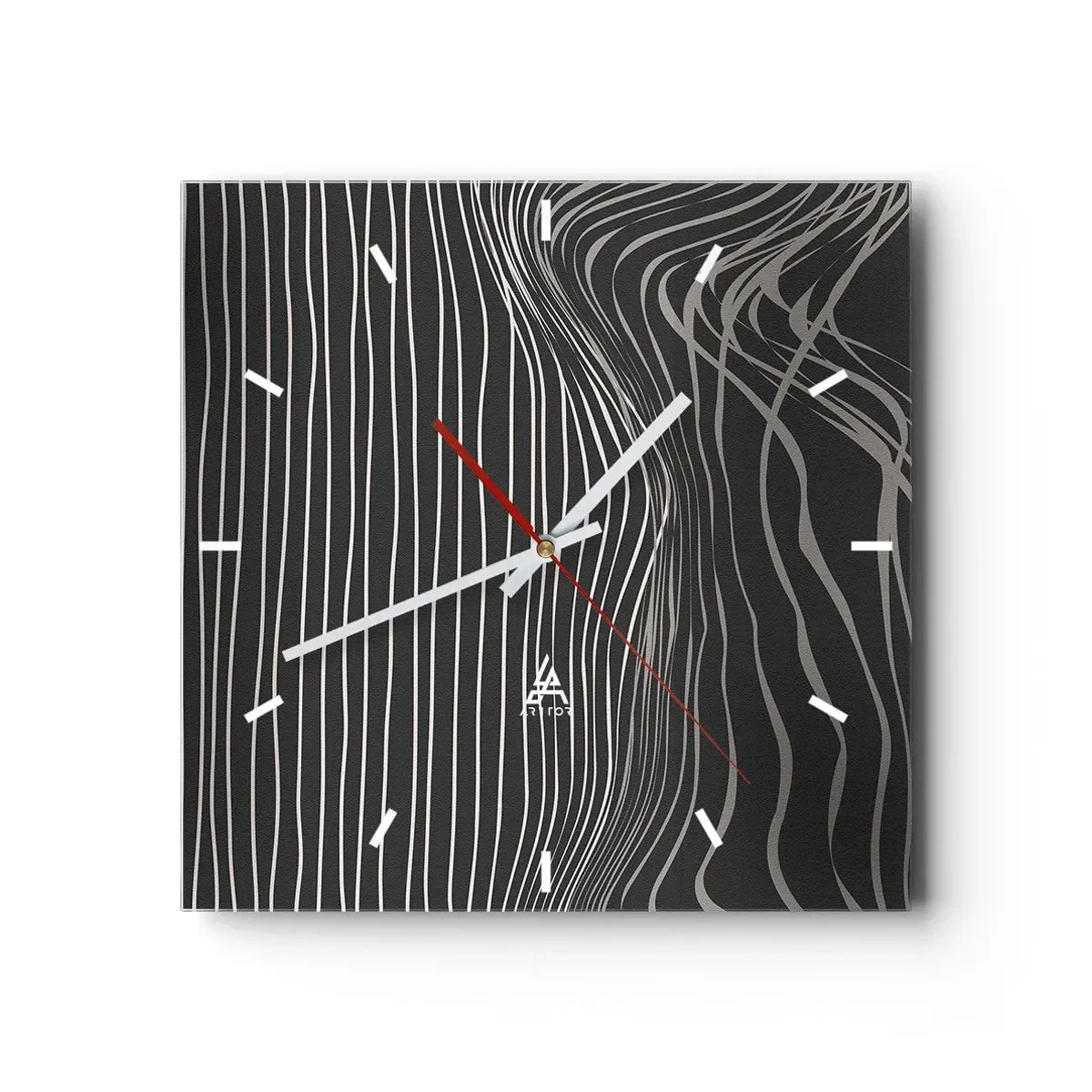 Väggklocka - Klocka på glas - Rytm och accent - 30x30 cm