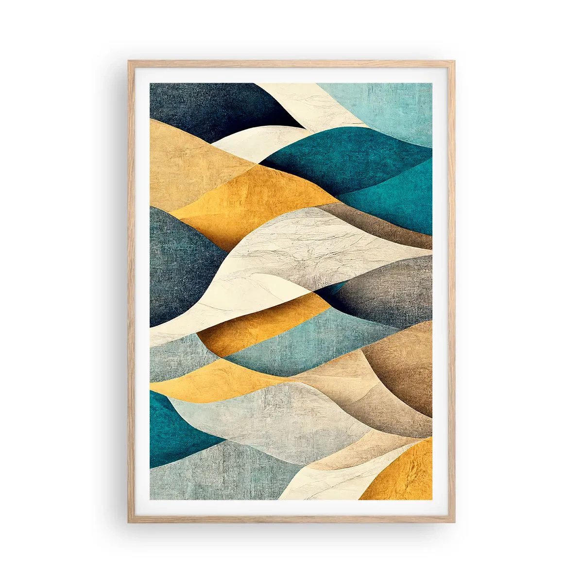 Affisch i ram av ljusek - Rytm och vågrörelse - 70x100 cm