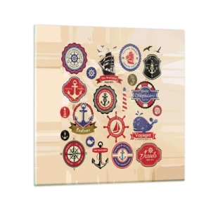 Glastavla - Bild på glas - Seglarbroderskap - 50x50 cm