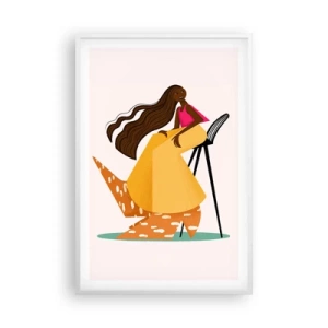 Affisch i vit ram - Modet är också kul - 61x91 cm