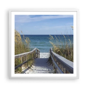 Affisch i vit ram - I solen, i vinden - 60x60 cm