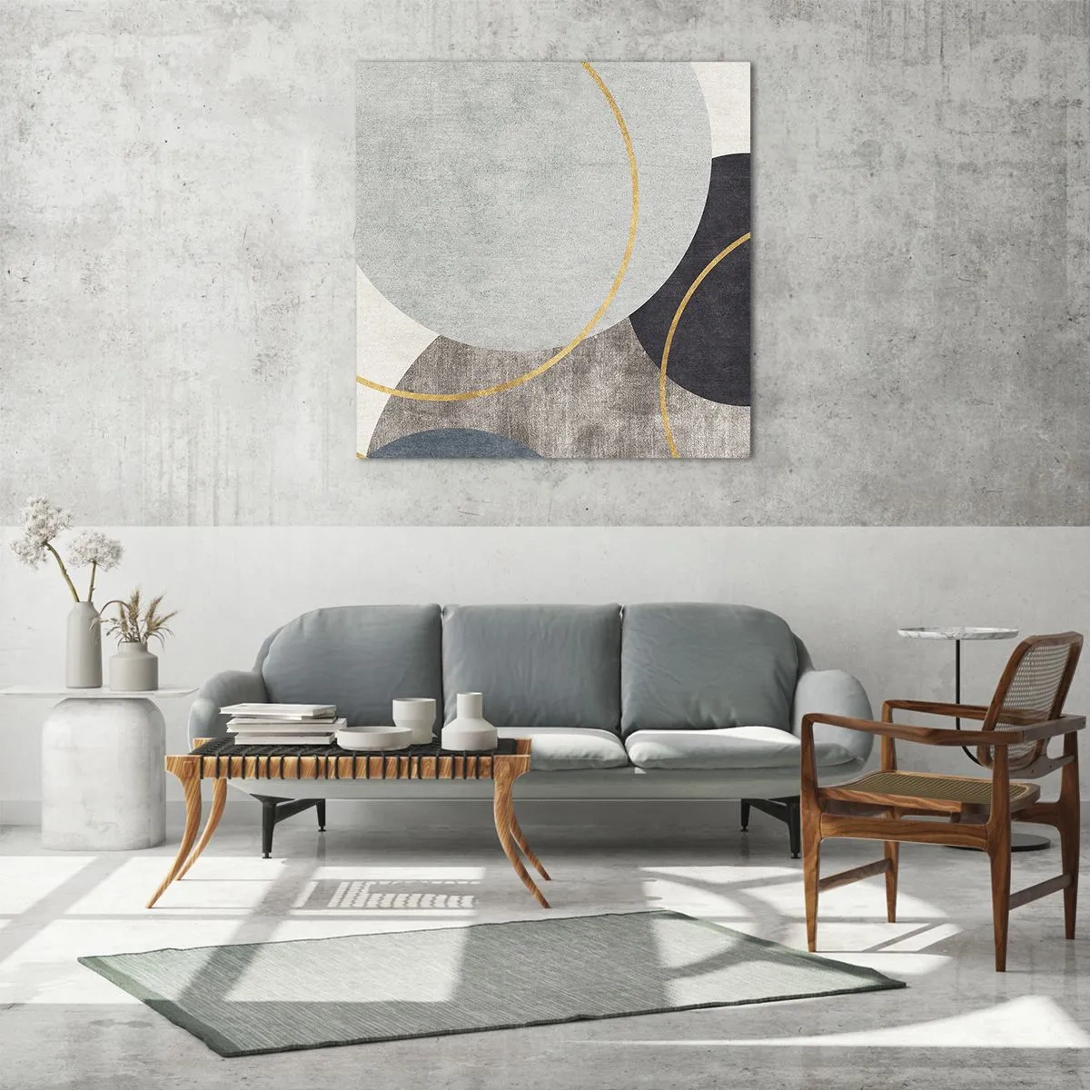 Glastavla - Bild på glas - Cirkel efter cirkel - 60x60 cm