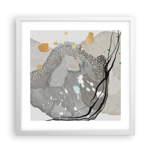 Affisch i vit ram - Organisk komposition - 40x40 cm