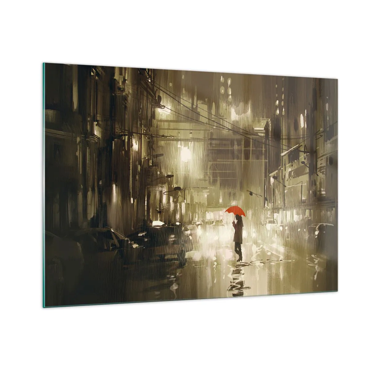 Glastavla - Bild på glas - Själv, men inte ensam - 100x70 cm