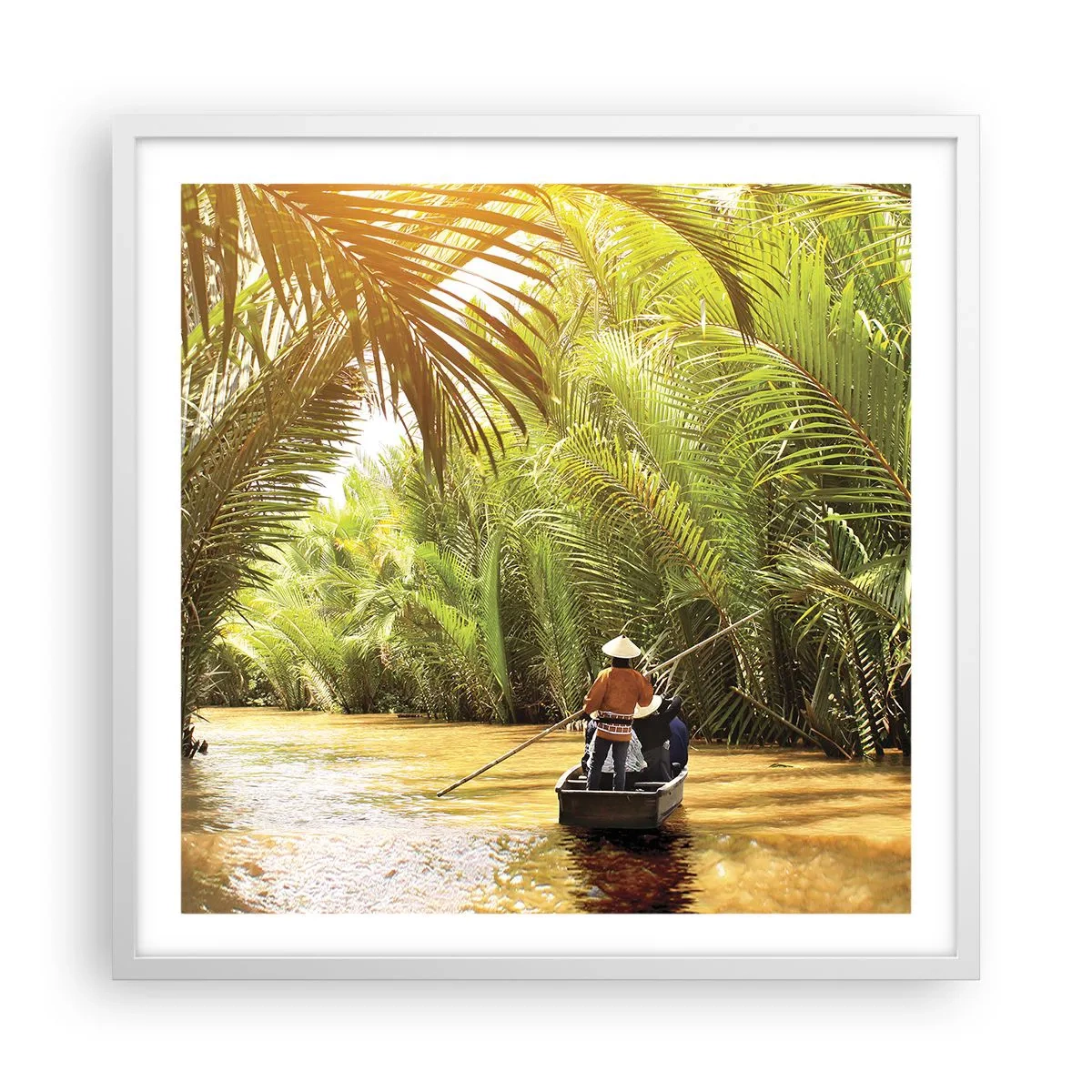 Affisch i vit ram - Genom en palmravin - 60x60 cm