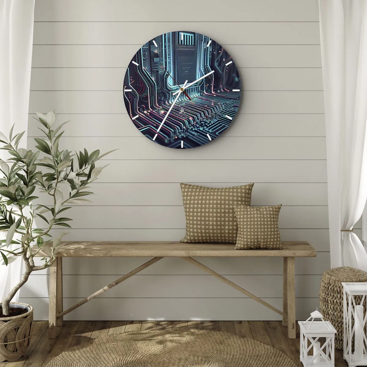 Väggklocka - Klocka på glas - Så här tänker jag... - 40x40 cm