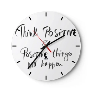 Väggklocka - Klocka på glas - Hur ska man leva? - 40x40 cm