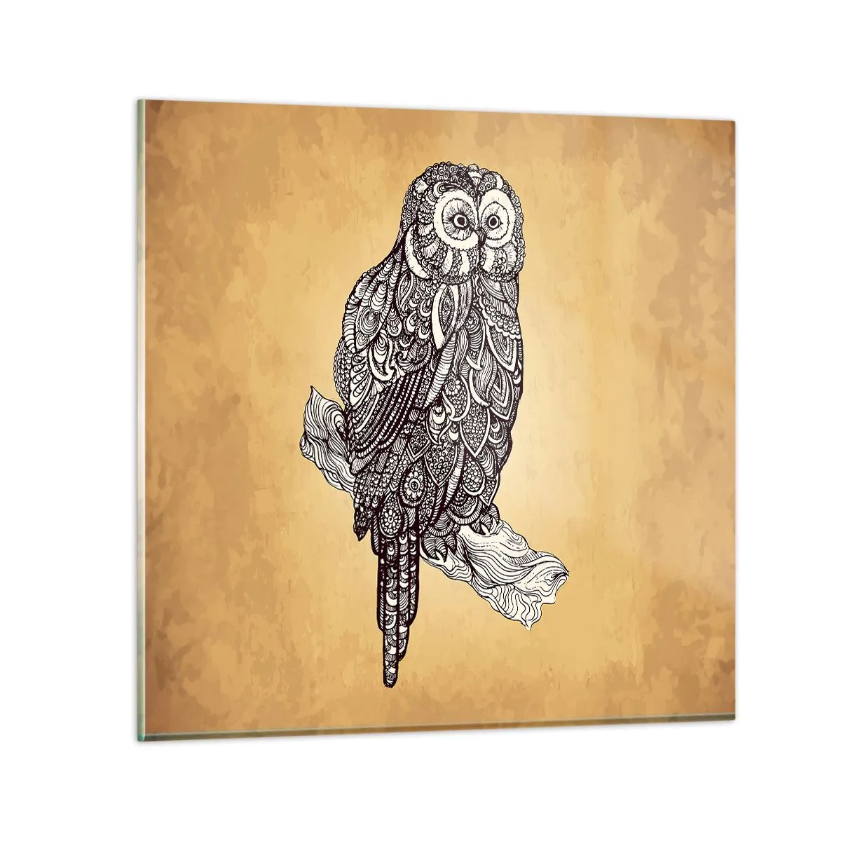 Glastavla - Bild på glas - Invecklade ornament av visdom - 60x60 cm