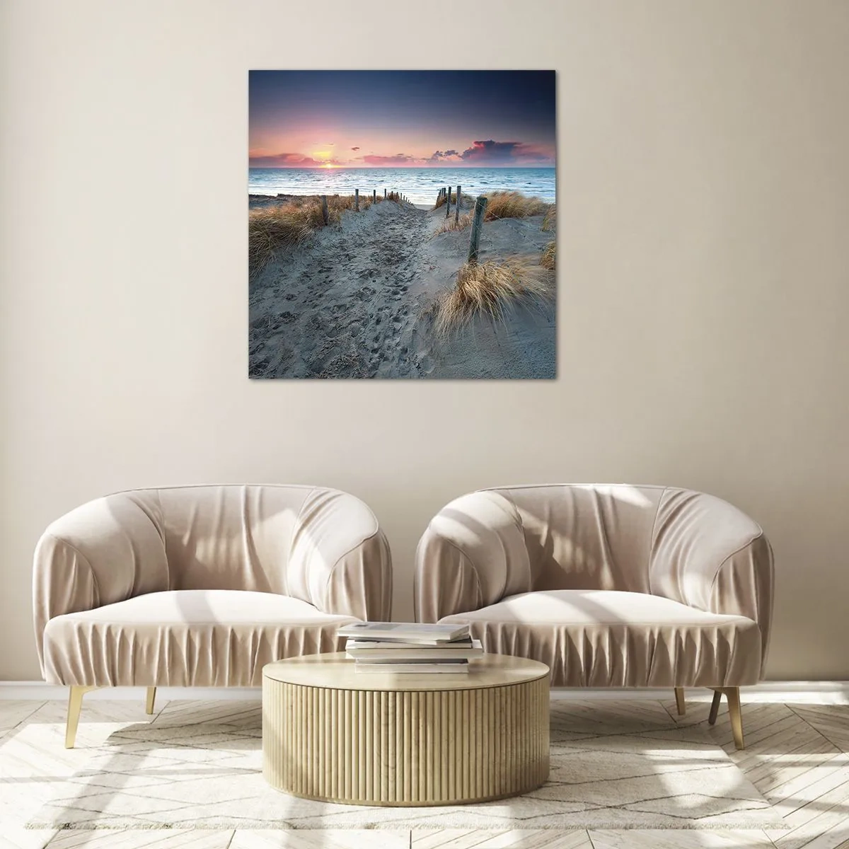 Glastavla - Bild på glas - Utspilld skenregnbåge... - 60x60 cm