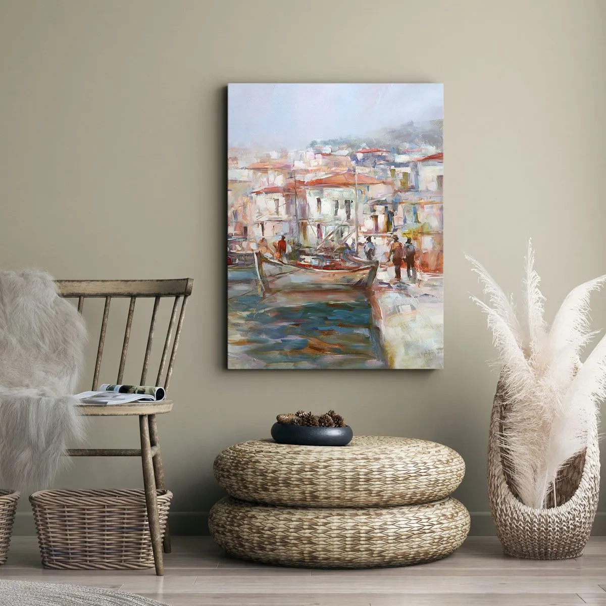 Canvastavla - Bild på duk - Pastellfärgad semester - 65x120 cm