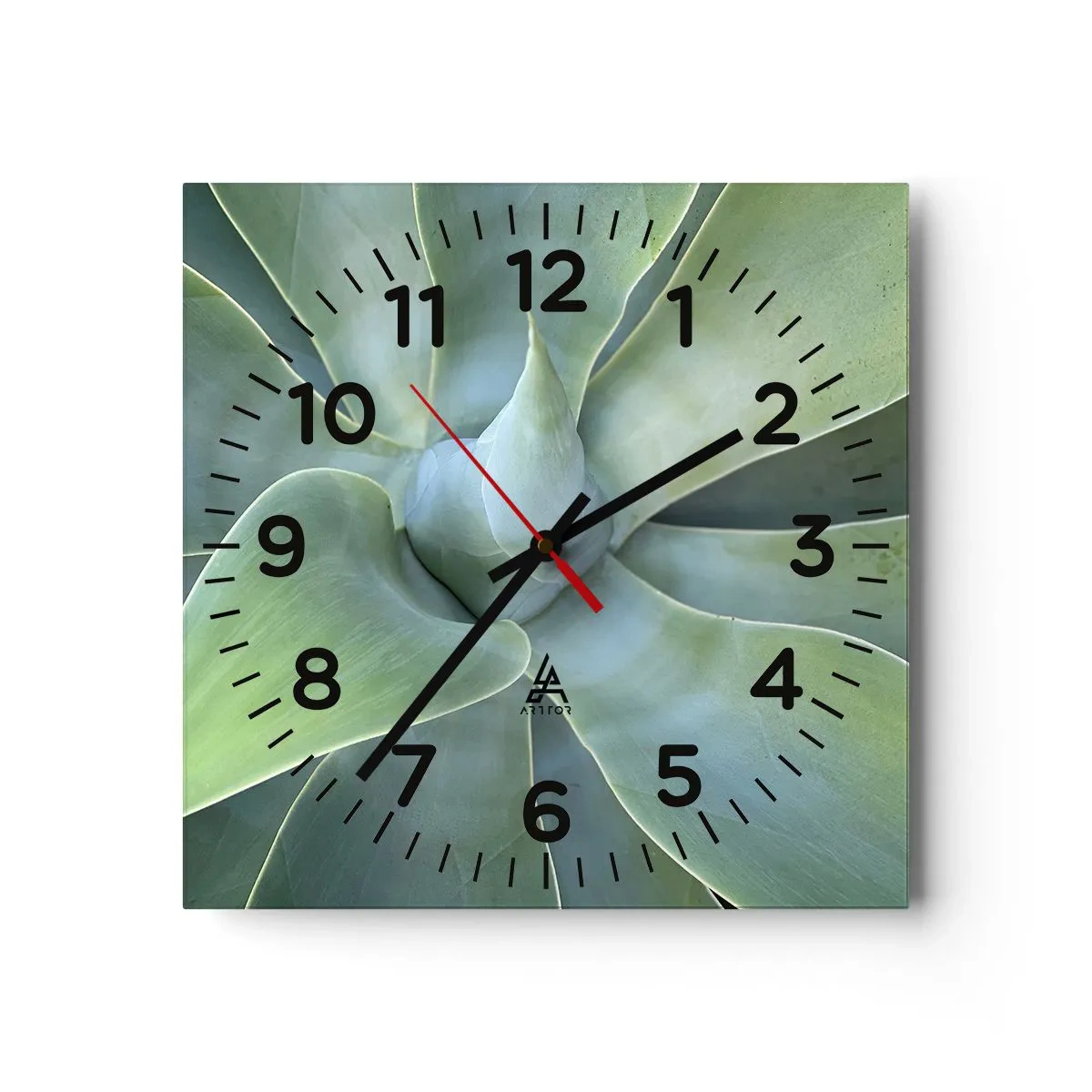 Väggklocka - Klocka på glas - Det gröna föds - 40x40 cm