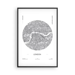 Affisch i svart ram - Londons anatomi - 61x91 cm