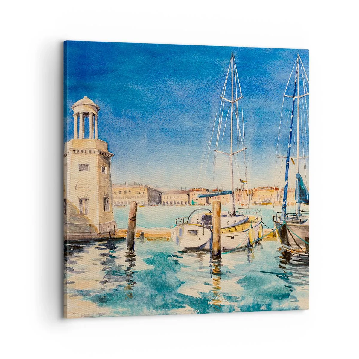 Canvastavla - Bild på duk - Solig lagun - 60x60 cm