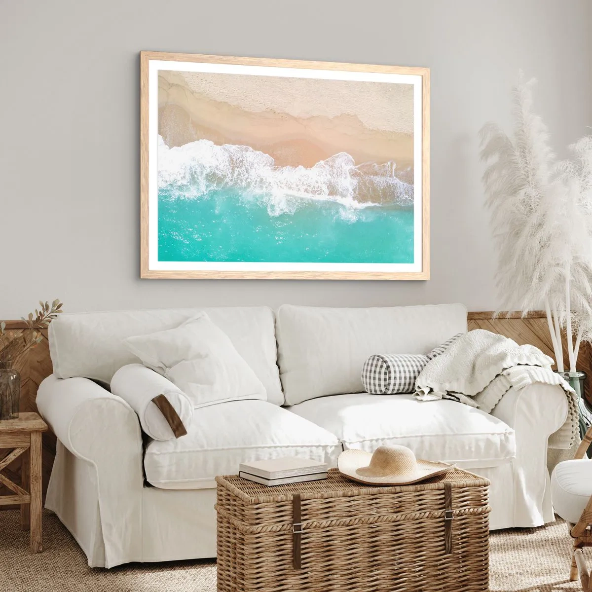 Affisch i ram av ljusek - Smekande beröring - 40x30 cm