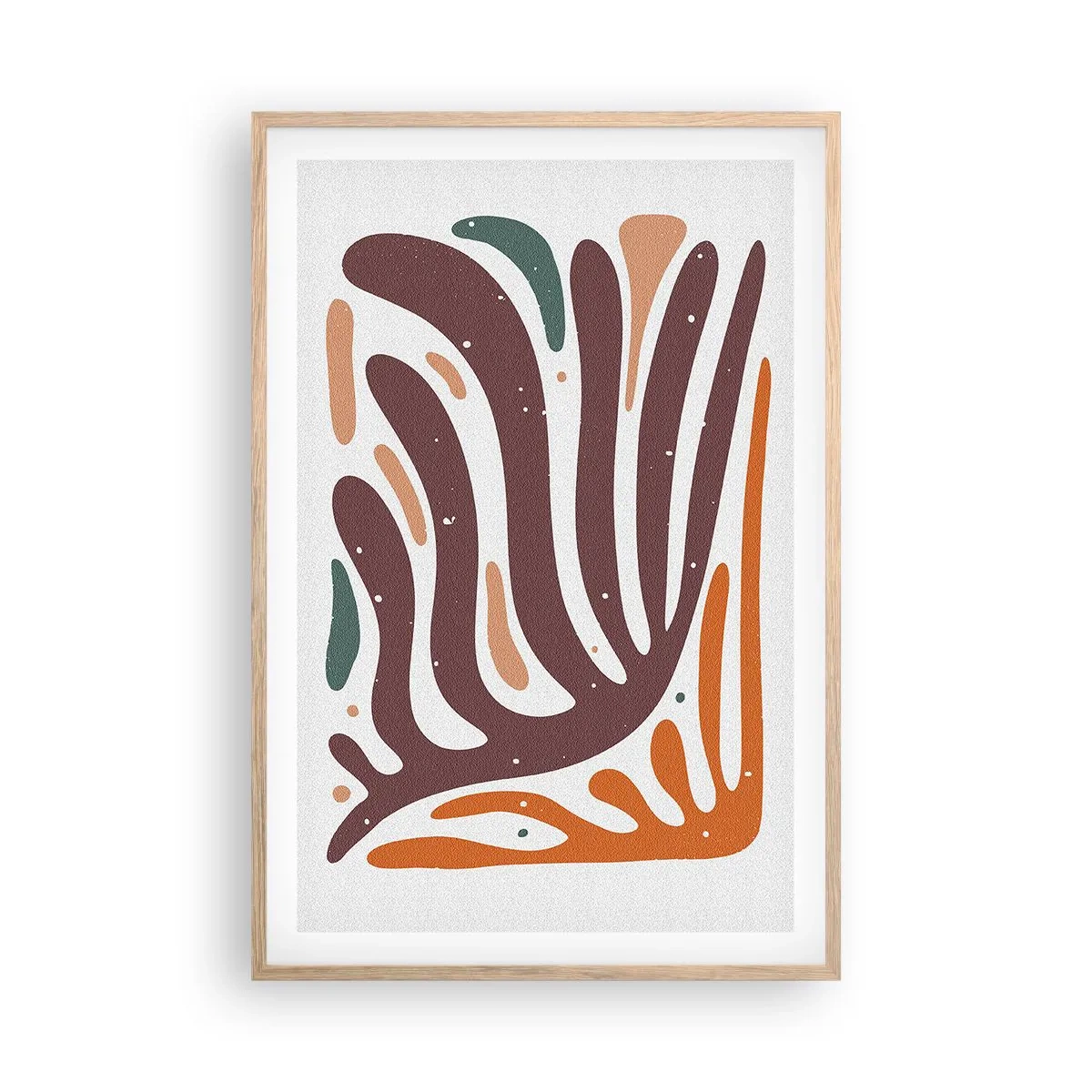 Affisch i ram av ljusek - Strålande organisk komposition - 61x91 cm