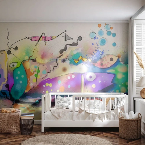 Fototapet på mått Premium Canvas - Det saknas ord! - Abstraktion, Fisk, Grafik